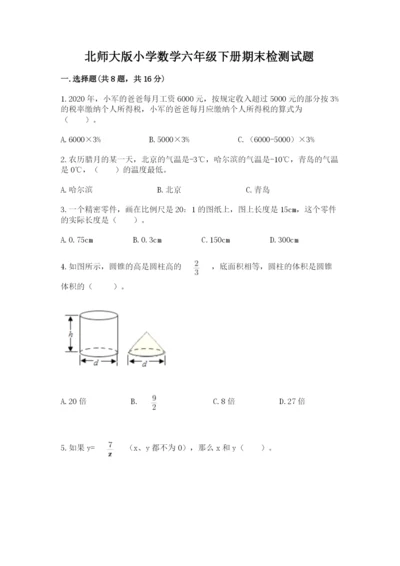 北师大版小学数学六年级下册期末检测试题【各地真题】.docx