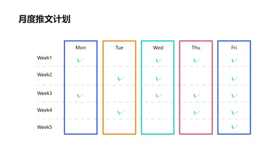 简约风月度计划排期5项PPT图文页