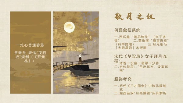黄色创意中国风中秋节介绍PPT模板