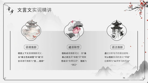 黑灰色水墨风文言文精讲PPT模板