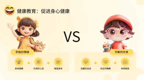 黄色3D风情绪管理与健康教育PPT