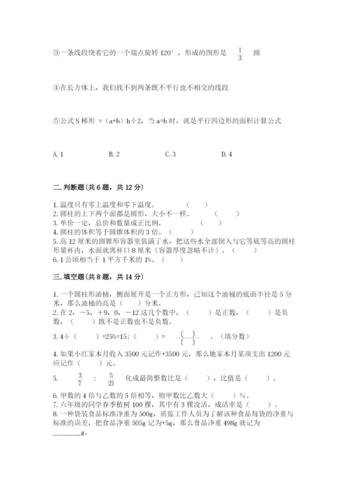 北师大版六年级下册数学期末测试卷及完整答案【各地真题】.docx
