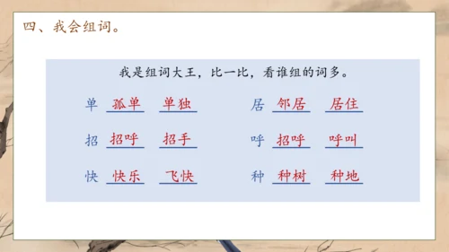 【核心素养】部编版语文一年级下册-5. 树和喜鹊 第1课时（课件）