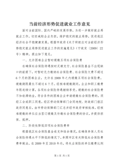 当前经济形势促进就业工作意见.docx