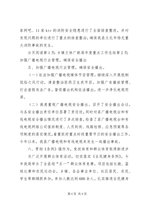乡镇文体广新局年度重点工作总结.docx