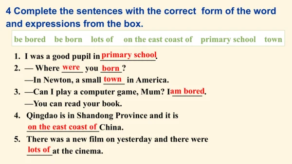 Module 7 My past life Unit 3 Language in use（一般过去时