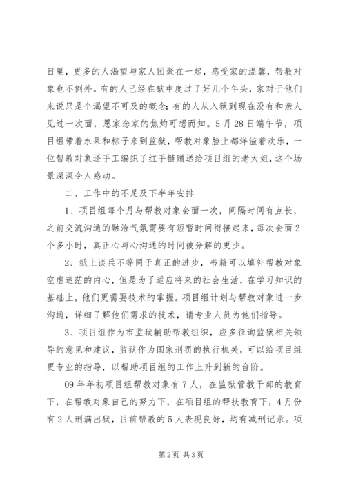 帮扶教育项目组上半年工作总结及下半年工作安排范文.docx