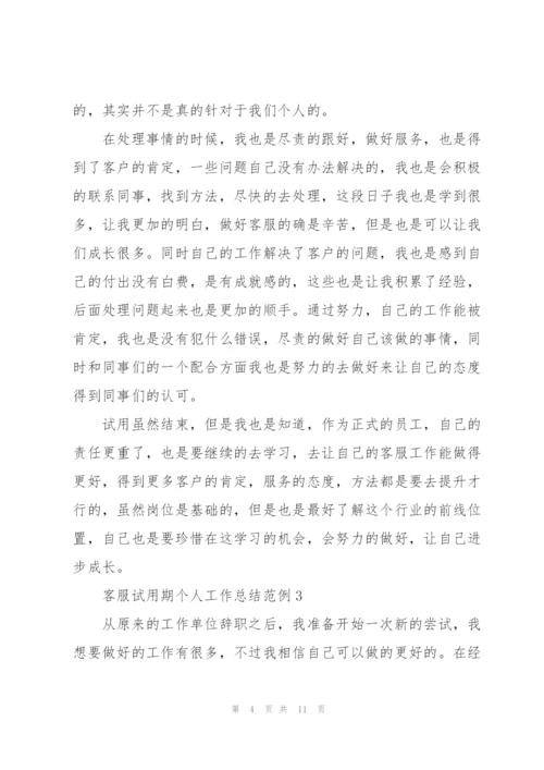 客服试用期个人工作总结范例集锦.docx