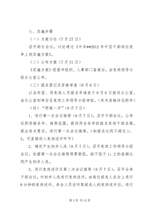 公司中层干部竞聘实施方案.docx