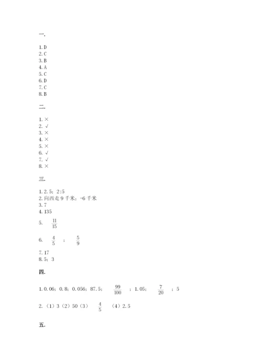 人教版数学六年级下册试题期末模拟检测卷精品（名师推荐）.docx