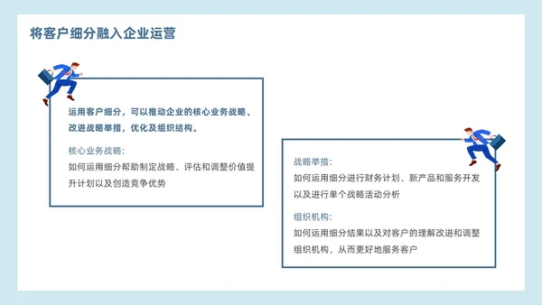 简约蓝色效果客户细分客户关系管理营销策划PPT模板