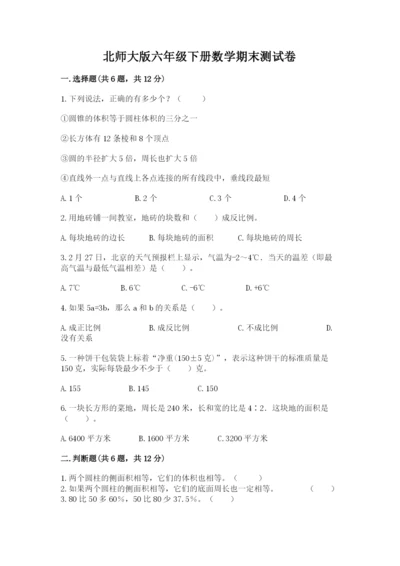 北师大版六年级下册数学期末测试卷【精练】.docx