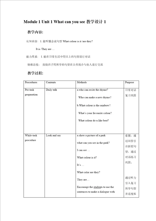 Module1Unit1Whatcanyousee教学设计1