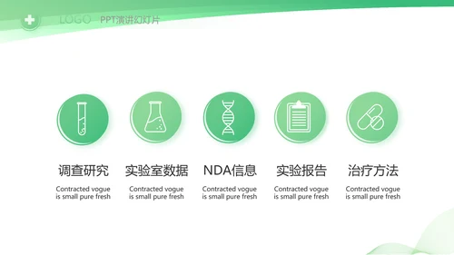 绿色清新医疗年终工作总结PPT