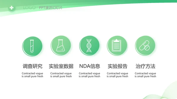 绿色清新医疗年终工作总结PPT