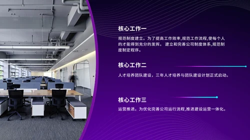 紫色炫酷渐变风办公年终汇报年末总结