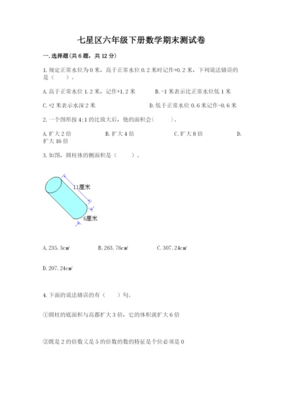 七星区六年级下册数学期末测试卷及参考答案一套.docx