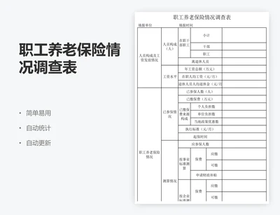 职工养老保险情况调查表