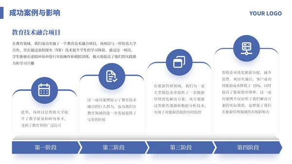 蓝色简约商务企业宣传介绍通用PPT模板