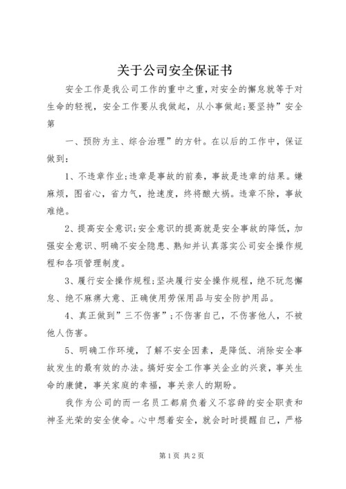 关于公司安全保证书.docx