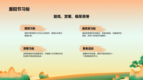 橙色复古风重阳佳节科普介绍PPT模板