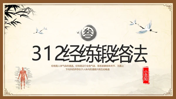 棕色复古中医经络养生PPT模板宣传PPT动态PPT