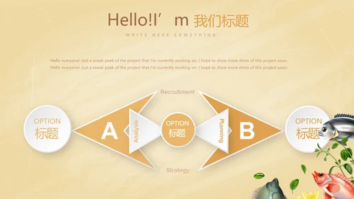 美食鱼动态PPT