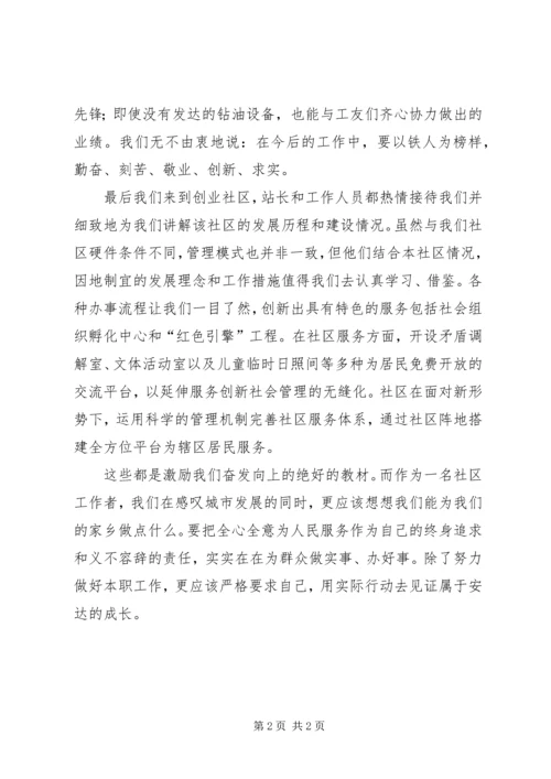 永峰社区大庆参观学习心得.docx