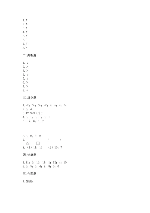 人教版一年级下册数学期中测试卷附完整答案（精选题）.docx