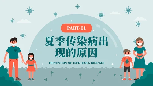 科学防病健康度夏儿童夏季传染病PPT模板