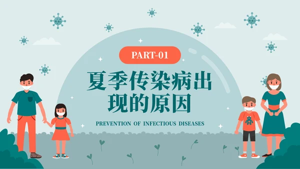 科学防病健康度夏儿童夏季传染病PPT模板