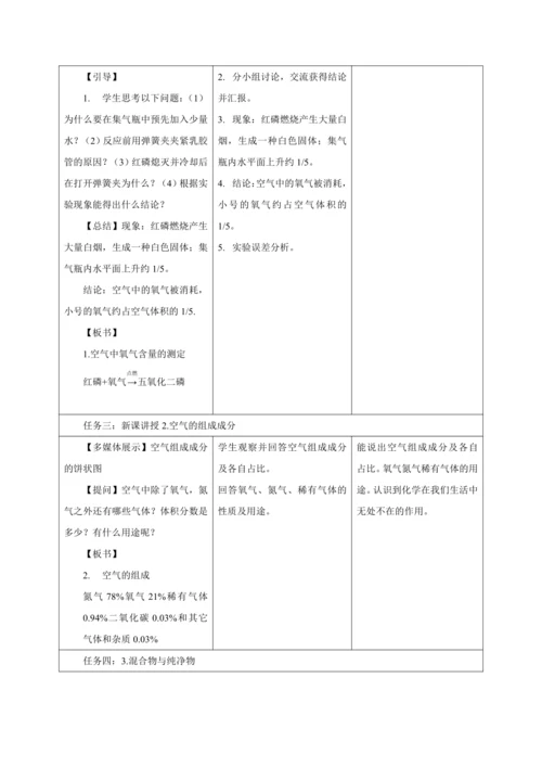 【大单元整体教学设计】人教版初中化学九年级上册 第二单元我们周围的空气 课题1 空气