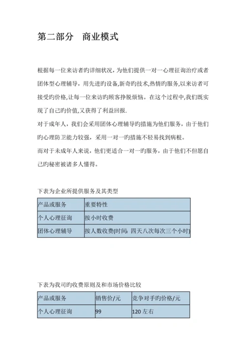 聆心心理咨询公司创业计划书.docx