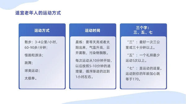 蓝色插画简约商务老年人健康管理培训汇报PPT模版