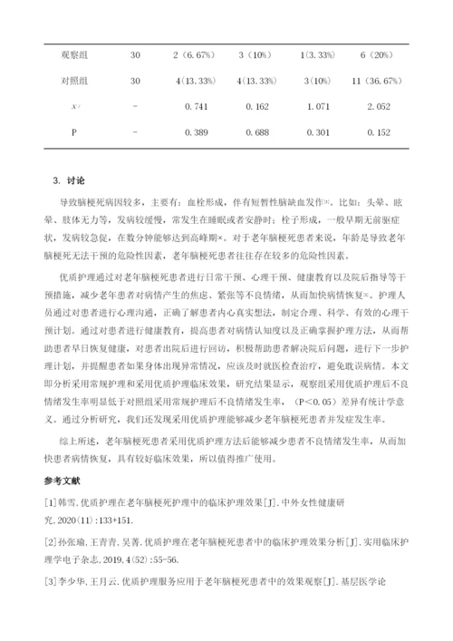 优质护理在老年脑梗死患者护理中的护理效果.docx