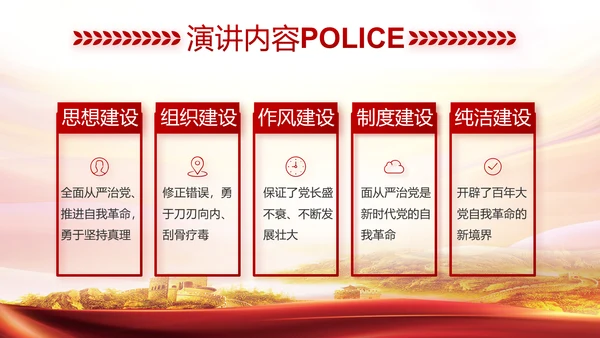 红色大公安民警守纪律讲规矩动态泡腾片模板