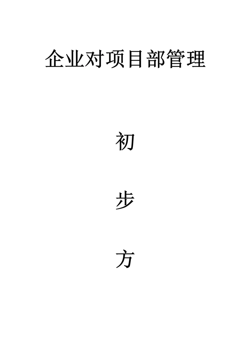 公司对项目部管理初步方案.docx