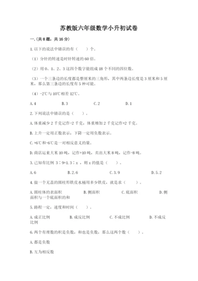 苏教版六年级数学小升初试卷（综合卷）.docx