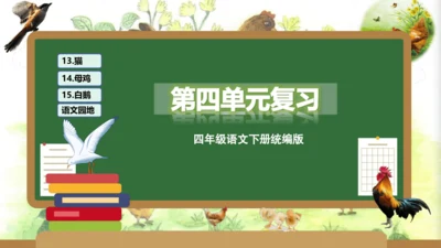 统编版四年级语文下册单元复习第四单元（复习课件）