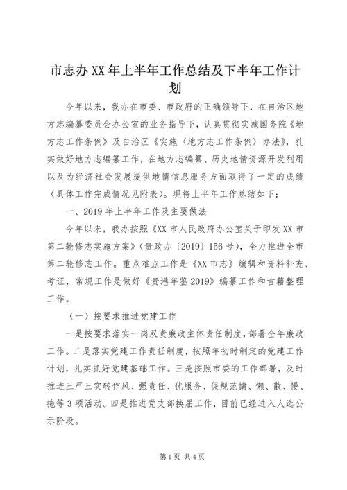 市志办XX年上半年工作总结及下半年工作计划 (2).docx