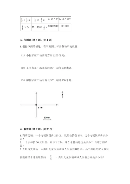 小学数学六年级上册期末测试卷附参考答案【黄金题型】.docx