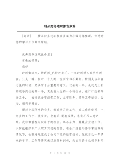 精品财务述职报告多篇.docx