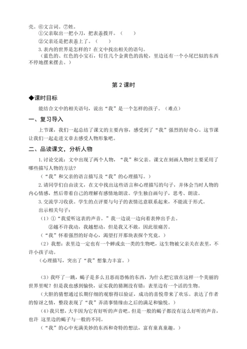 统编版六下16 表里的生物（教案含反思）