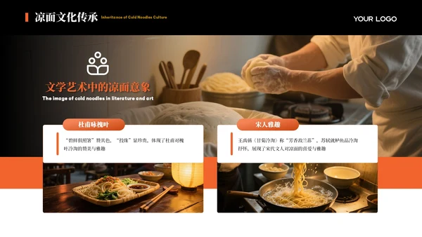 橙色商务风美食宣传介绍PPT模板