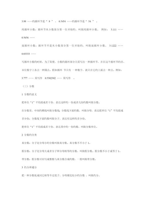 2023年小升初数学知识点归纳重点归纳.docx