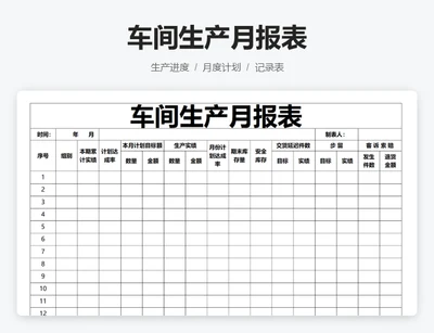 车间生产报表