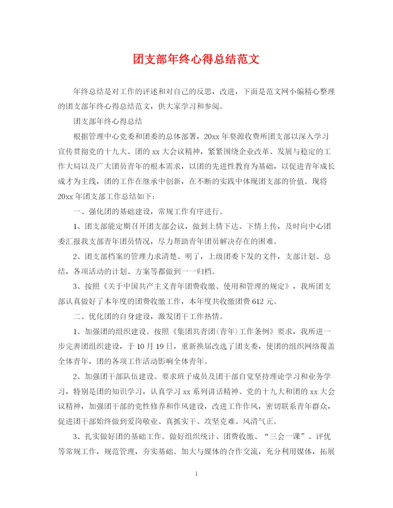 精编之团支部年终心得总结范文.docx
