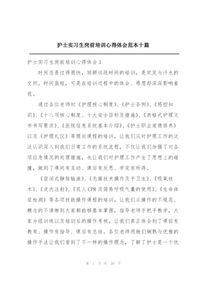 护士实习生岗前培训心得体会范本十篇.docx