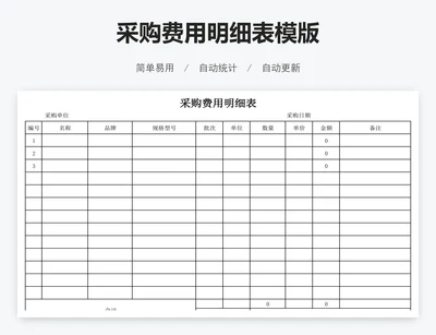 采购费用明细表模版