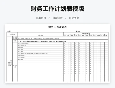 财务工作计划表模版